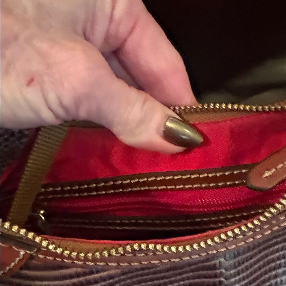 Dooney & Bourke Black and Brown Lizard embossed hobo Bag - Picture 10 of 12